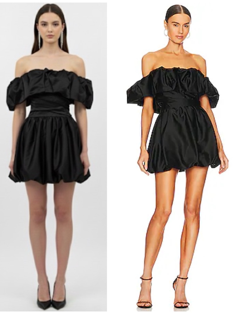 NWT Jonathan Simkhai Astoria Off Shoulder Mini Short Dress in Black Women’s 2